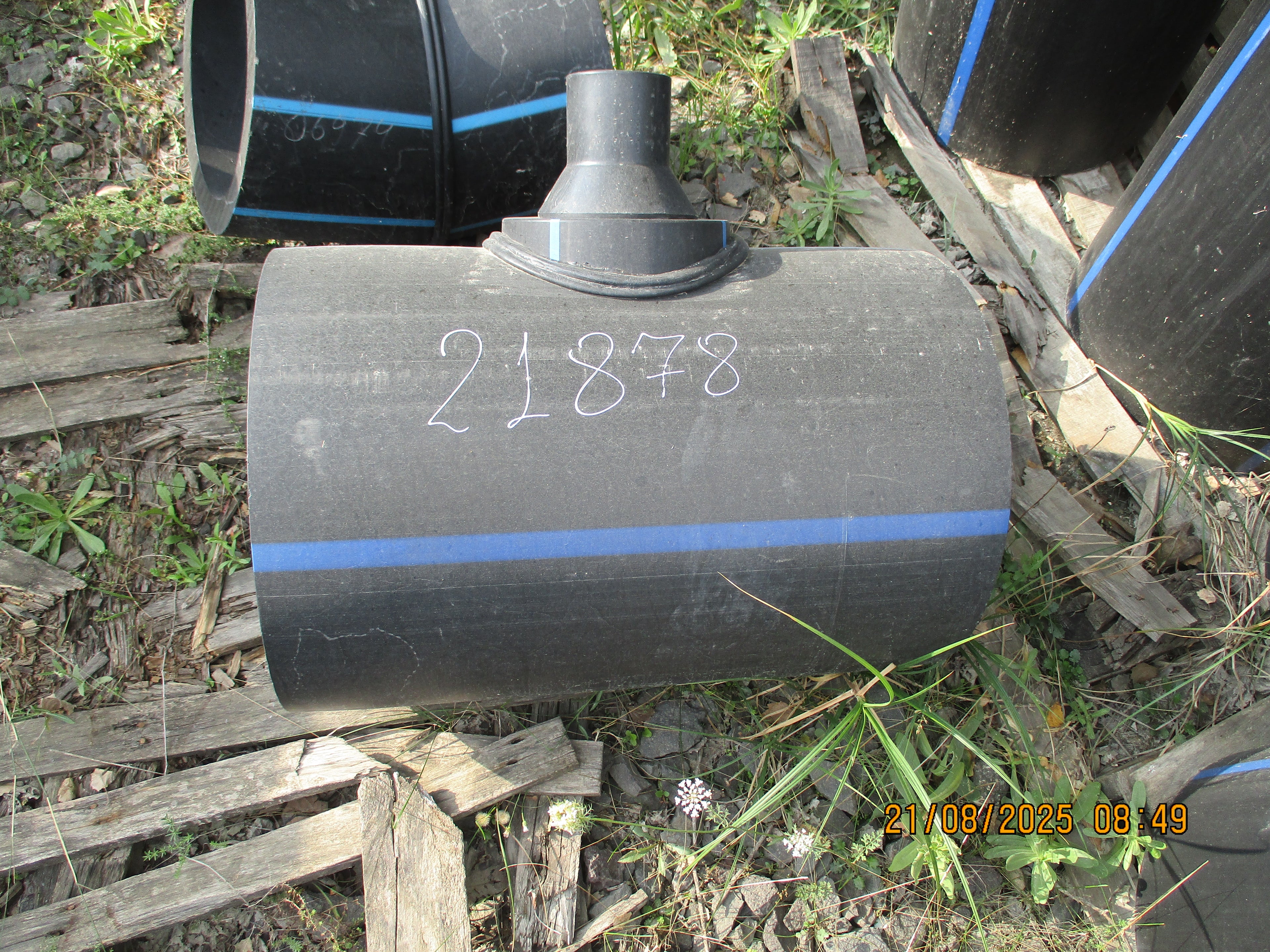 plastic tee with pipe Ф 500 ПЕ100 SDR 11 PN 16( ф 125)